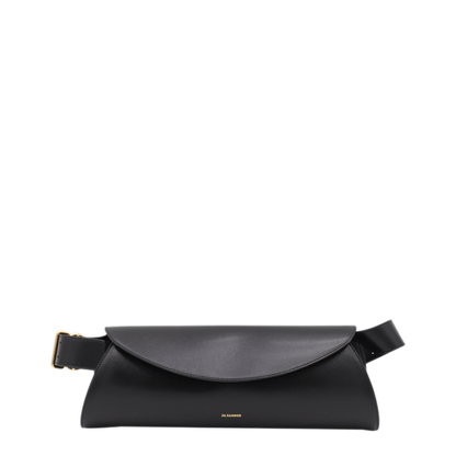Cannolo Grande Calfskin Shoulder Bag - Black