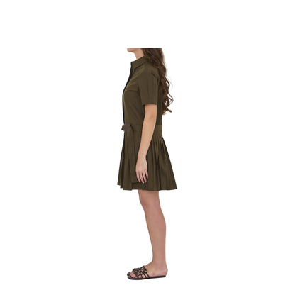 Mini Pleated Shirt Dress