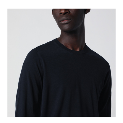 MAYFEYR - Drumohr - Navy Blue Wool Crew Neck Sweater - D0D103WO790