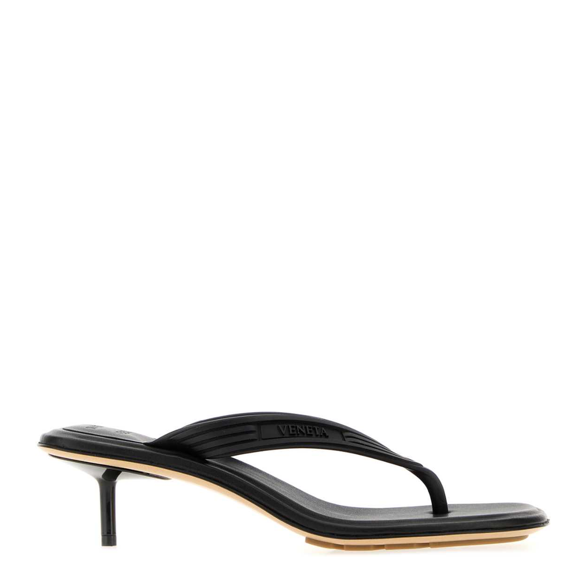 MAYFEYR - Bottega Veneta - Black Rubber Thong Mules - 868251V00P51000