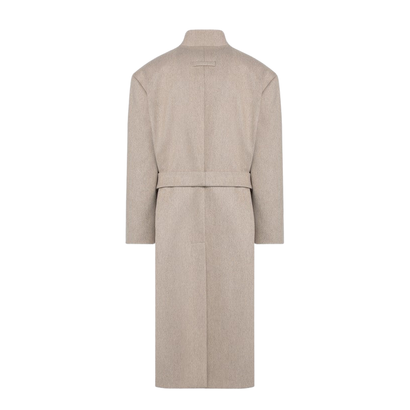 Beige Mélange Double-Breasted Coat