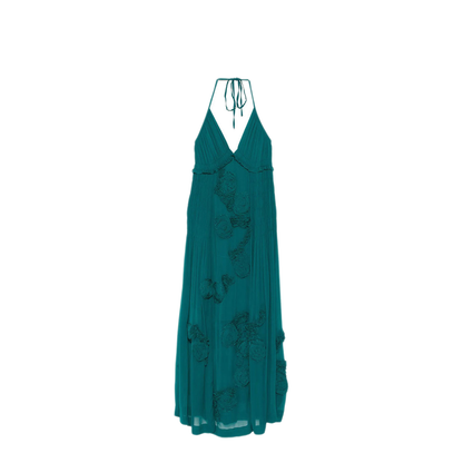 MAYFEYR - Dries Van Noten - Drina Viscose Long Dress With Floral Appliqués - 0110323376508