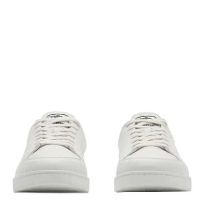 Checked Heel Leather Low-Top Sneakers