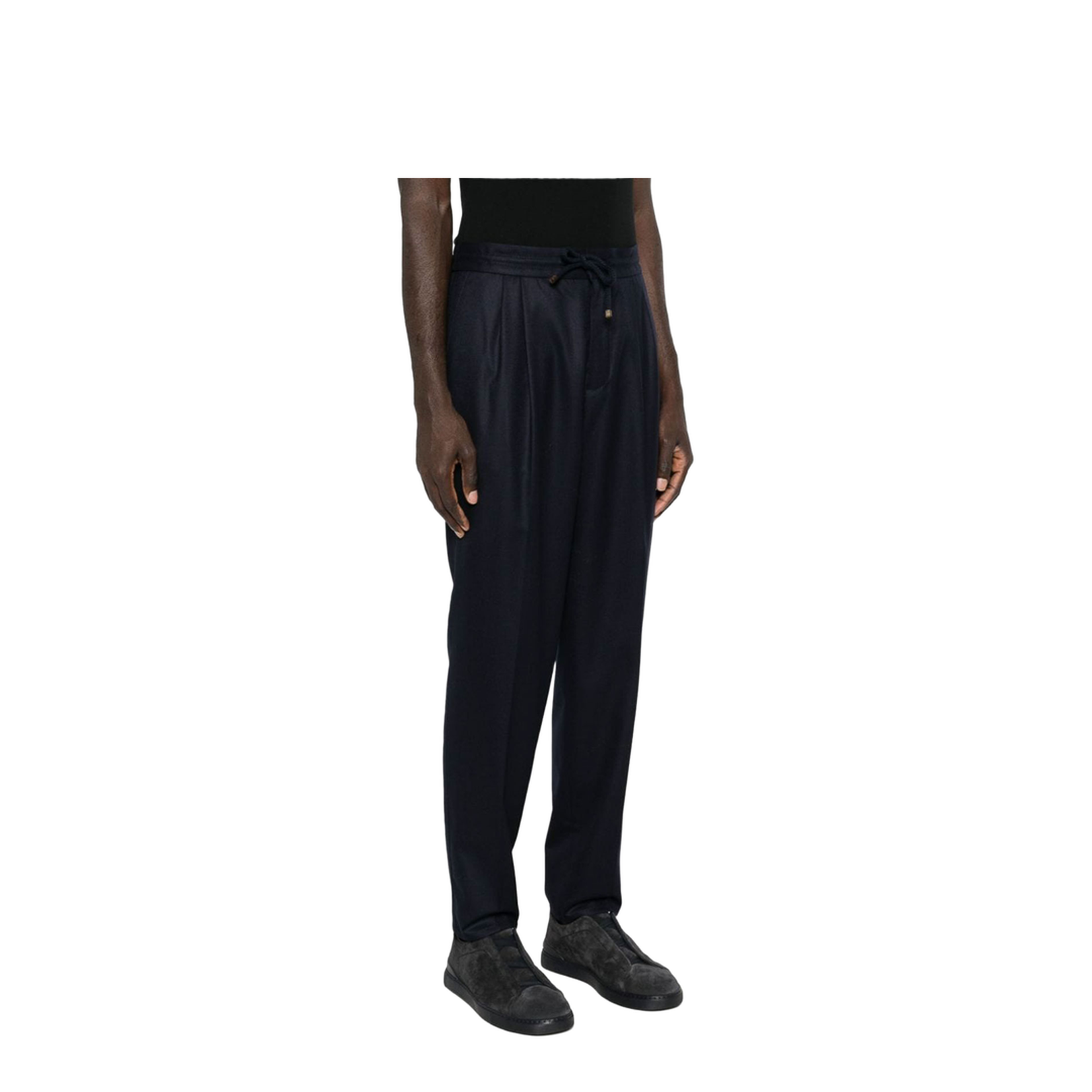 Leisure fit trousers in virgin wool flannel