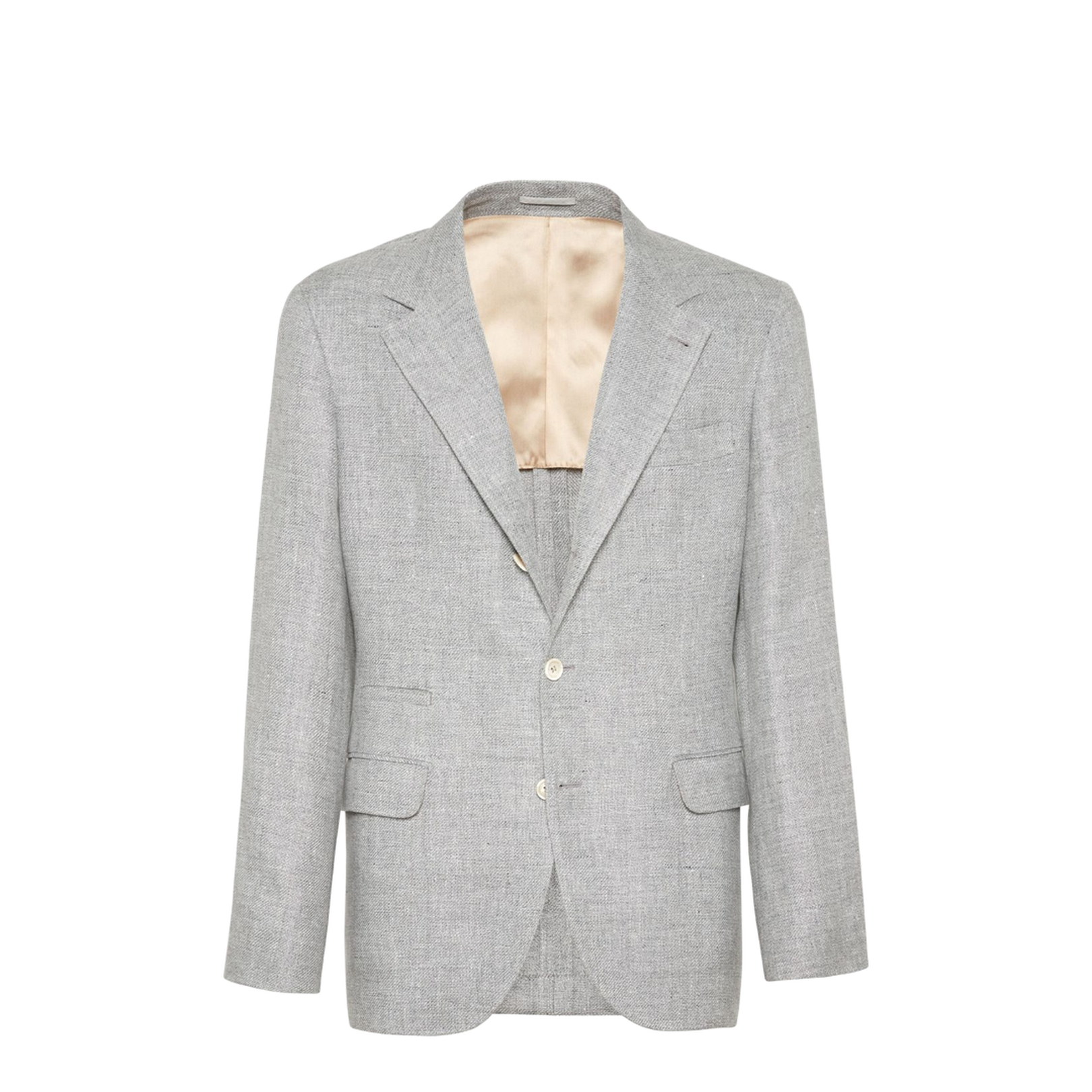 Linen and Cotton Suit-Type Jacket in Light Grey