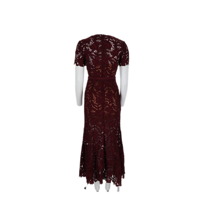 MAYFEYR - Self Portrait - Bordeaux Polyester Dress - PF26107MBUBURGUNDY