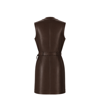 MAYFEYR - LA ROSE - Leather Dress Cuoio - 1395LEATHERDRESSC