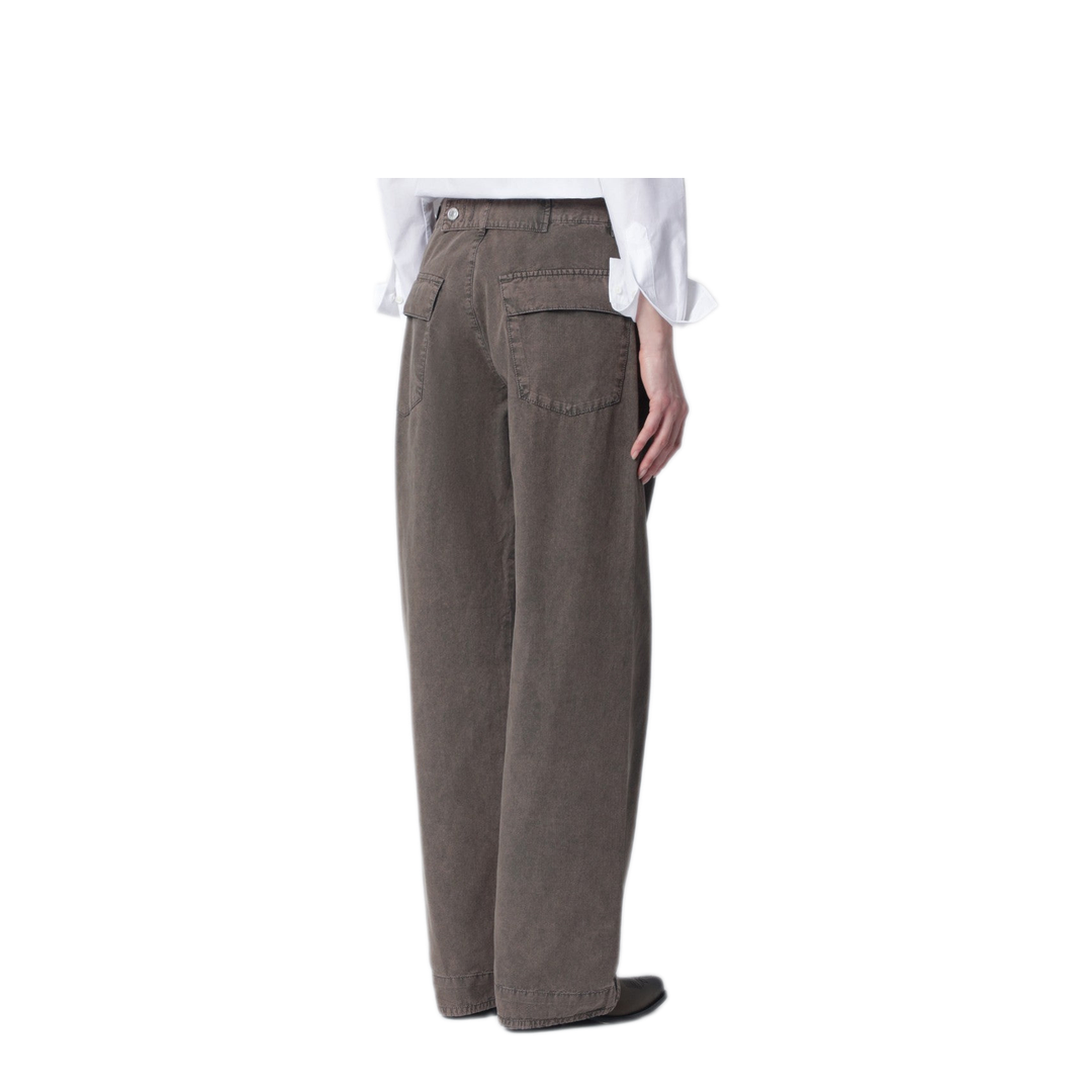 MAYFEYR - 6397 - Washed Olive Green Wide Leg Jeans - NP420COOLIVEDRAB