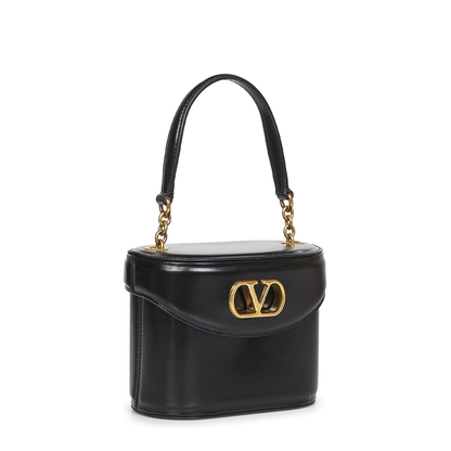 Black Leather Vanity Bag