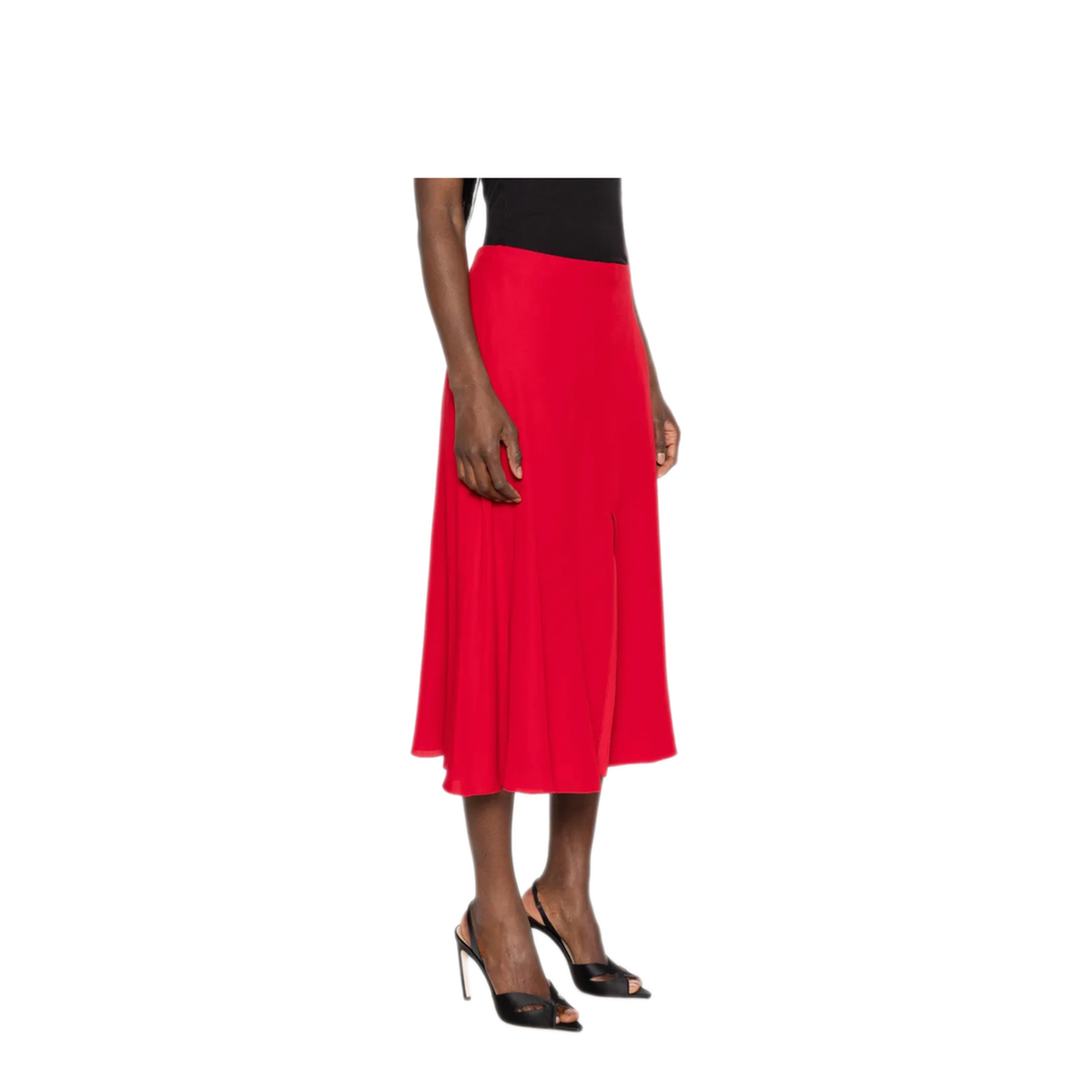 Flared Midi Skirt In Silk