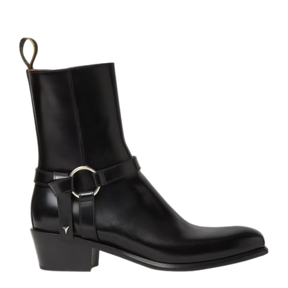 Black Leather Ankle Boots