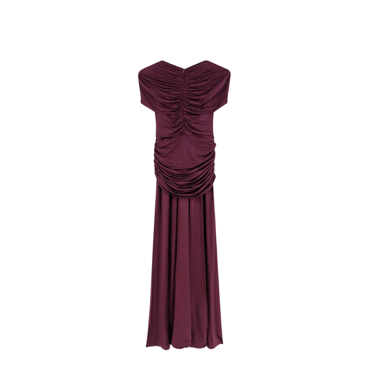 MAYFEYR - Self Portrait - Gathered Jersey Dress - PF26098MBUBURGUNDY