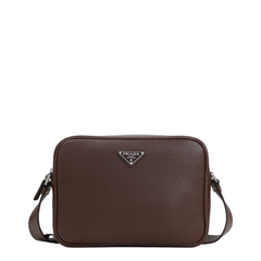 Medium Hammered Leather Shoulder Bag - Brown