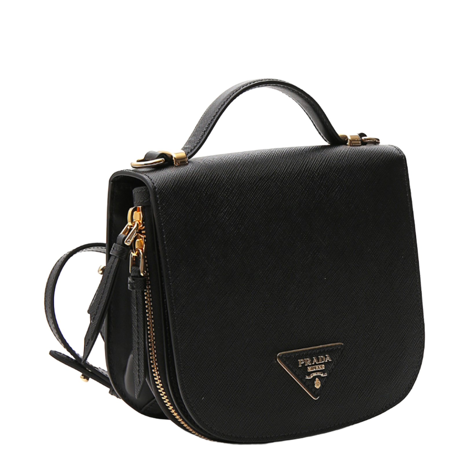 Black Nylon Dual Pouch Backpack