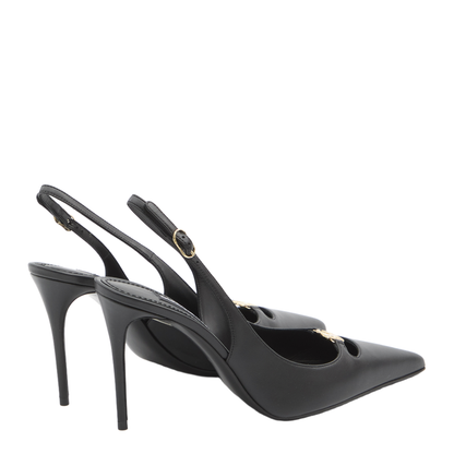 Leather Pump With Metal Dg Logo