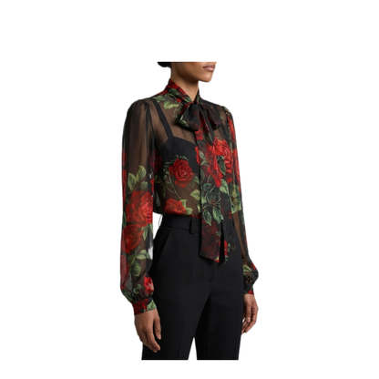 MAYFEYR - Dolce & Gabbana - Red Rose Chiffon Blouse - F5U60TIS134HN6EJ