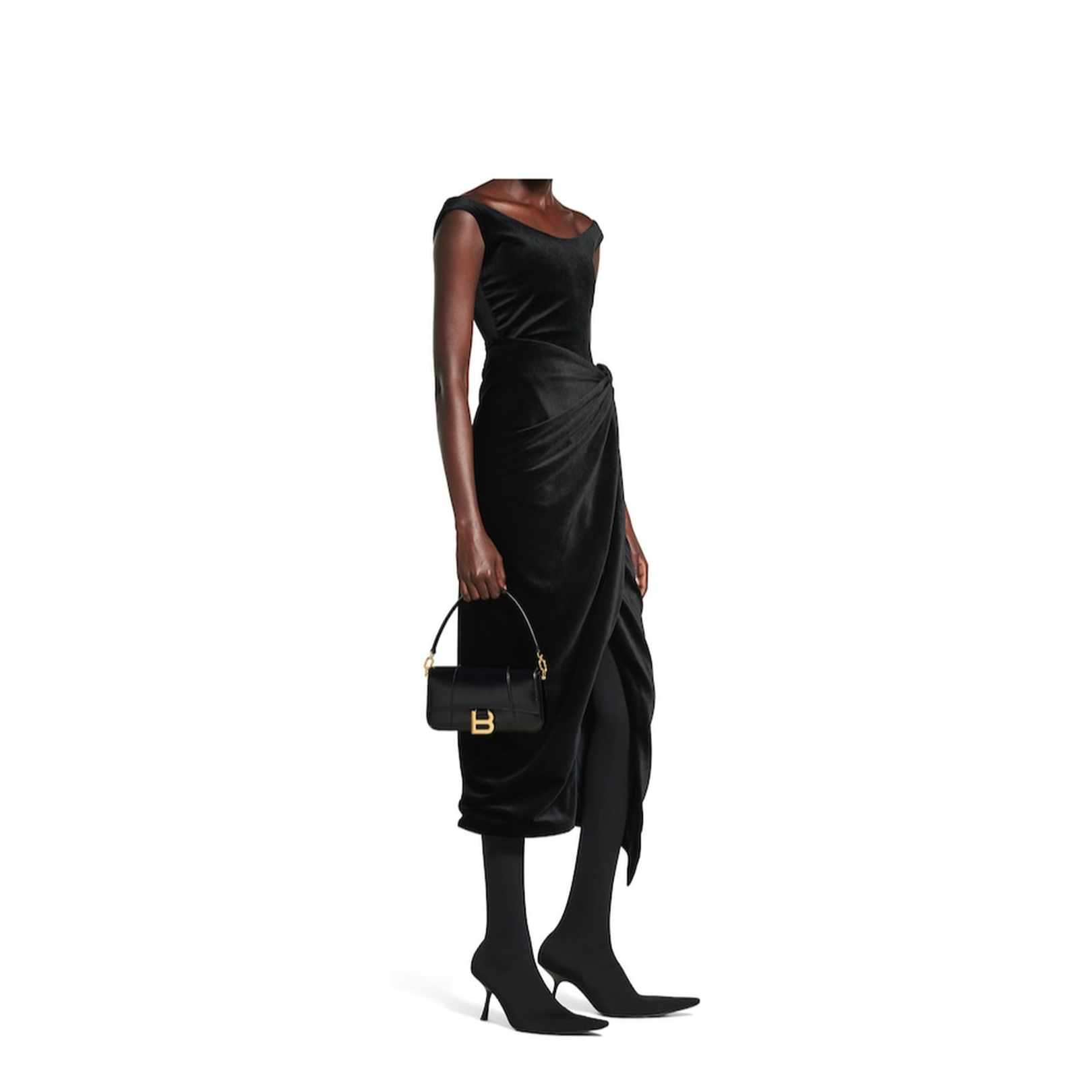 Sling Hourglass Bag in Black