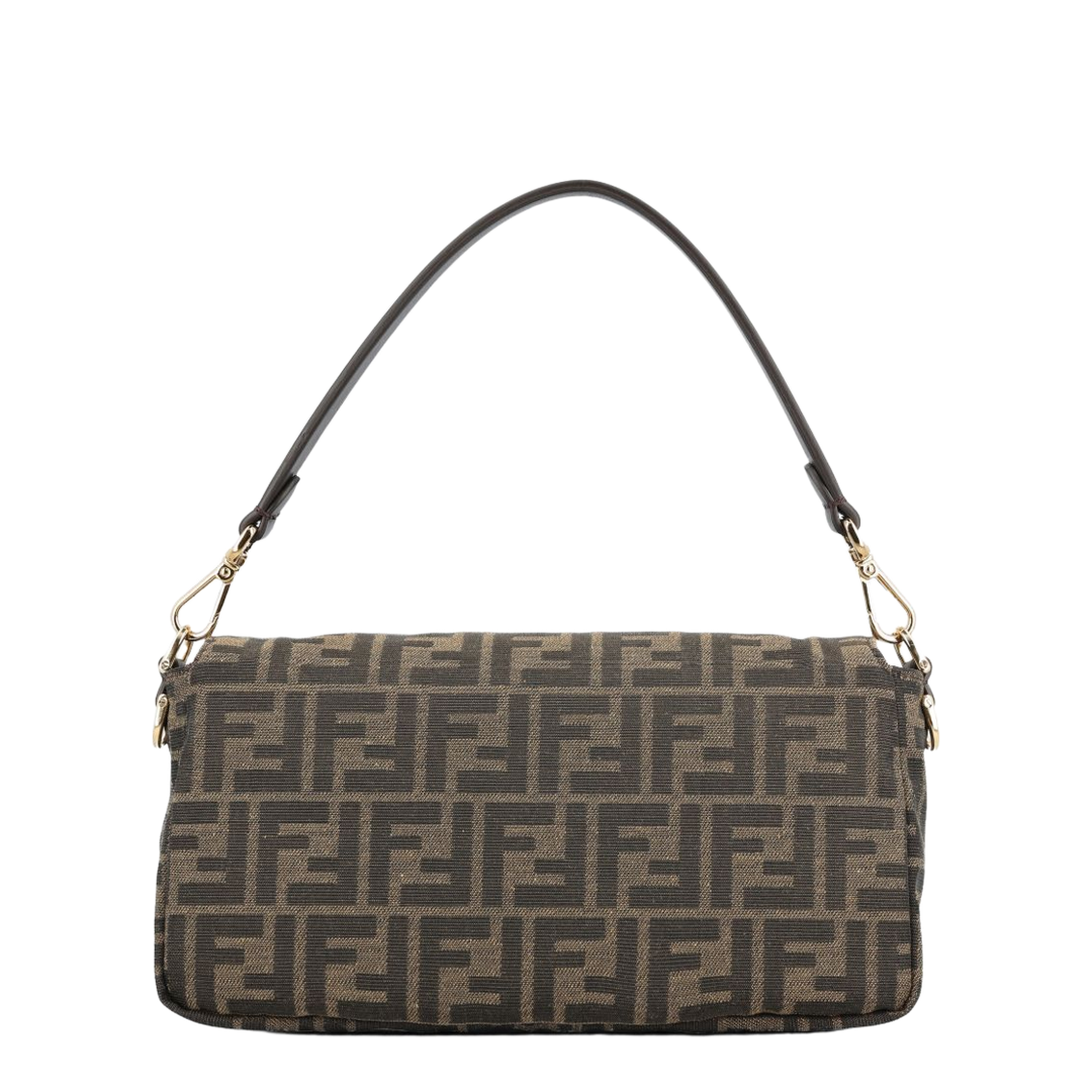 Baguette Medium FF Jacquard Shoulder Bag - Tobacco Brown