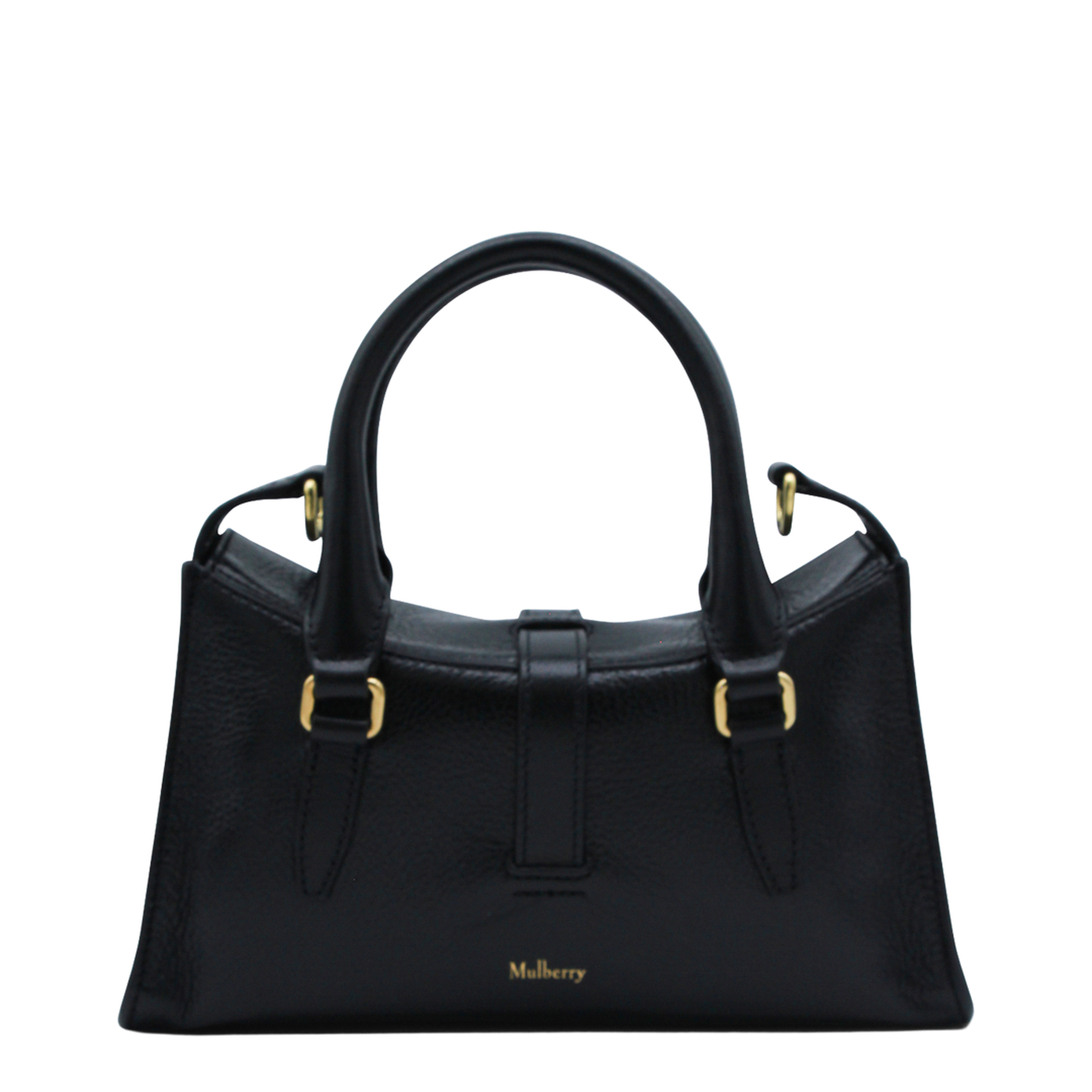 Mini Roxanne High Shine Leather Handbag - Black