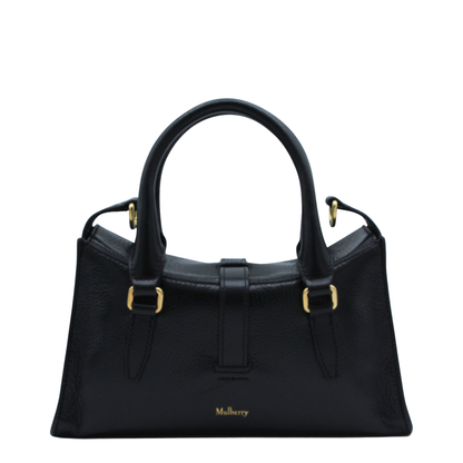 Mini Roxanne High Shine Leather Handbag - Black