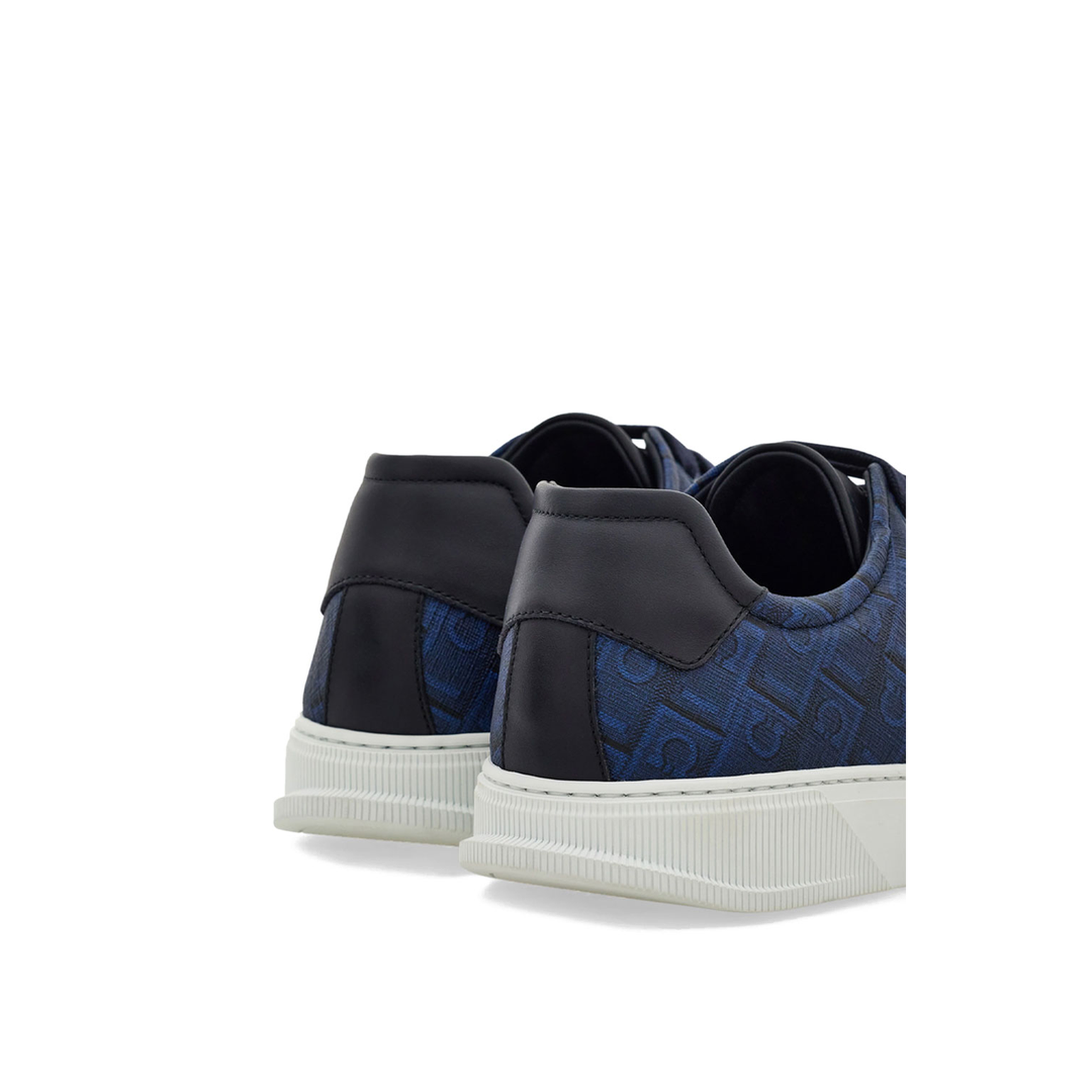 MAYFEYR - Ferragamo - Clayton Monogram Jacquard Leather Sneakers - 0297950789156