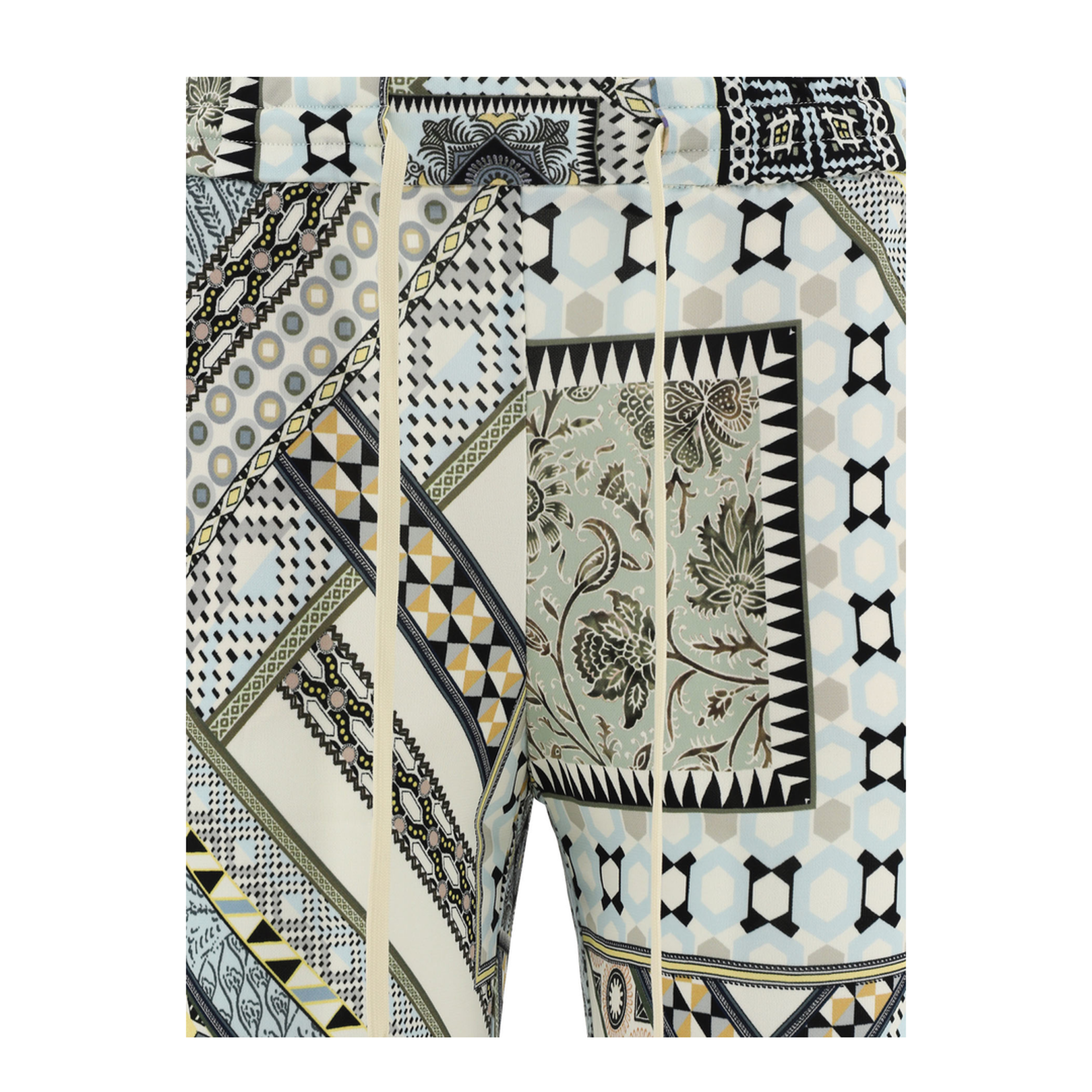 Straight Leg Trousers with Fantasy - Light Blue