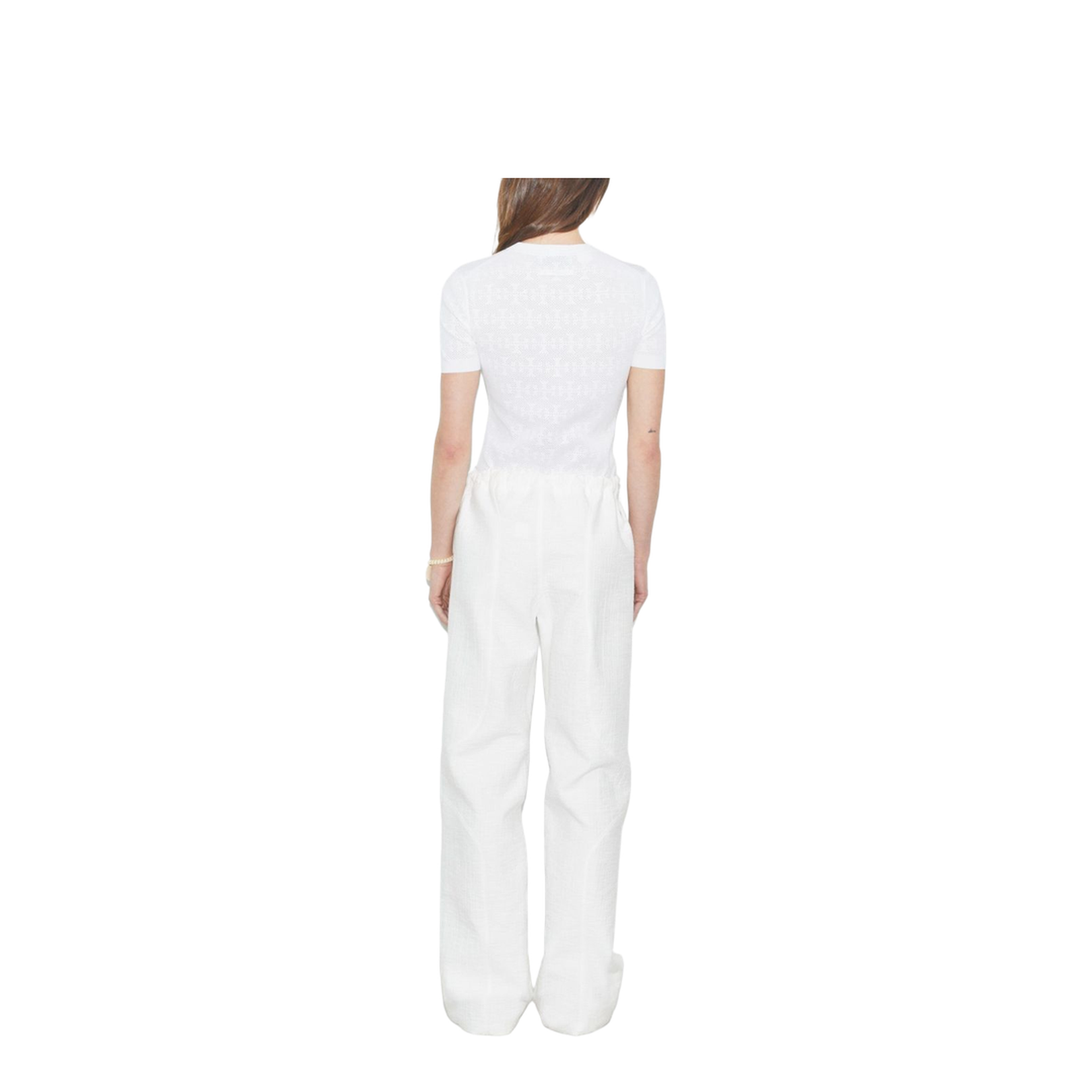 White viscose blend top