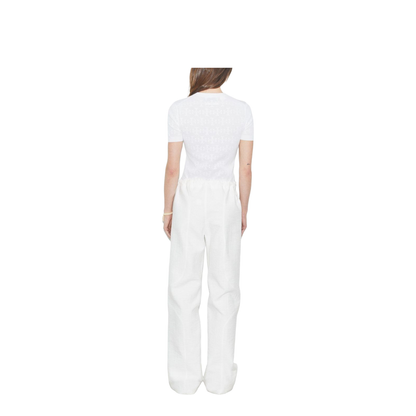 White viscose blend top