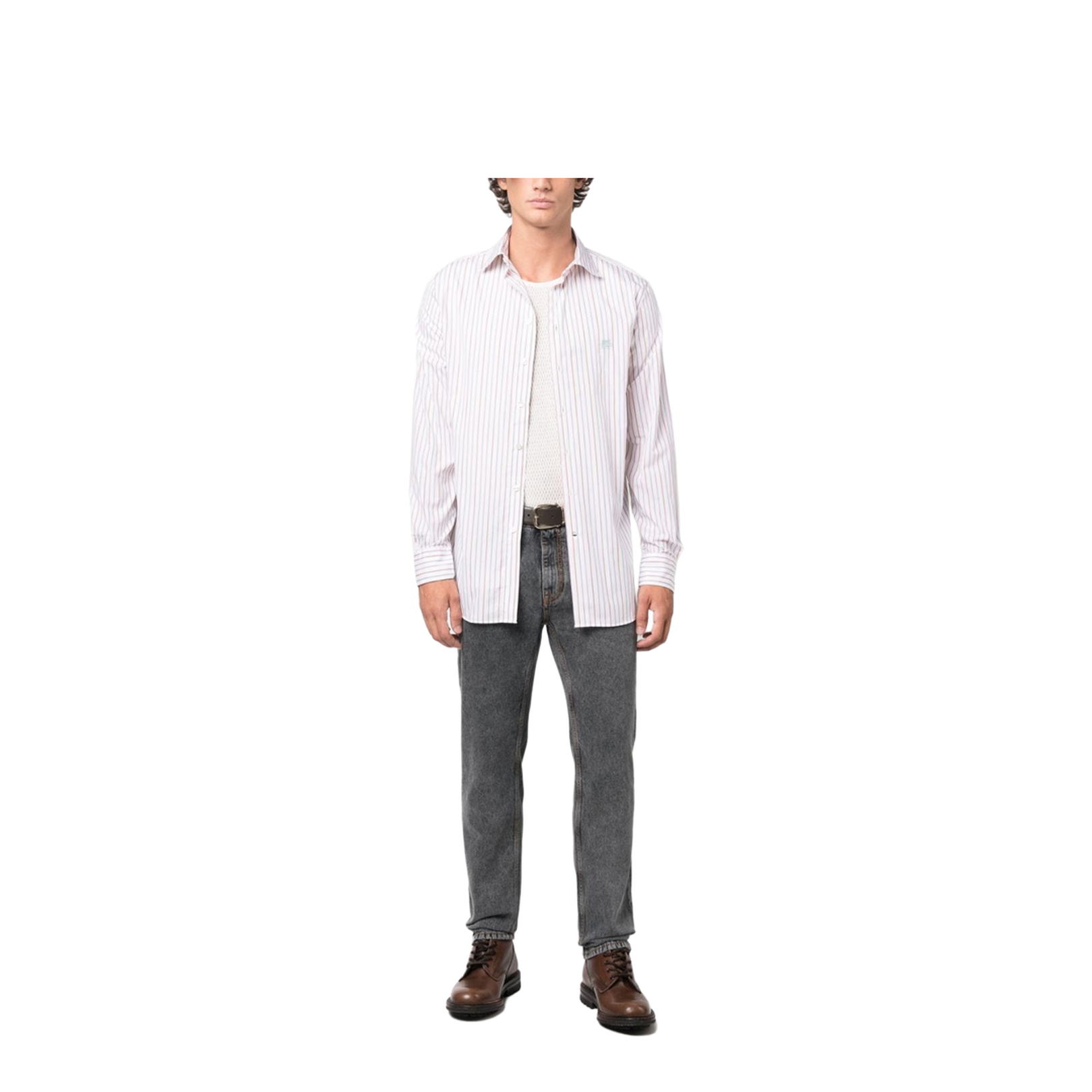 Logo-Embroidered Striped Shirt