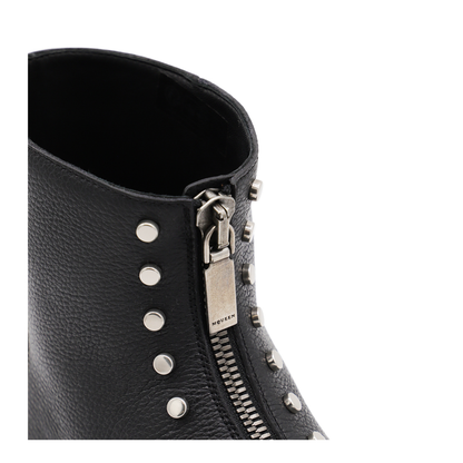 Leather Ankle Boots With Studs