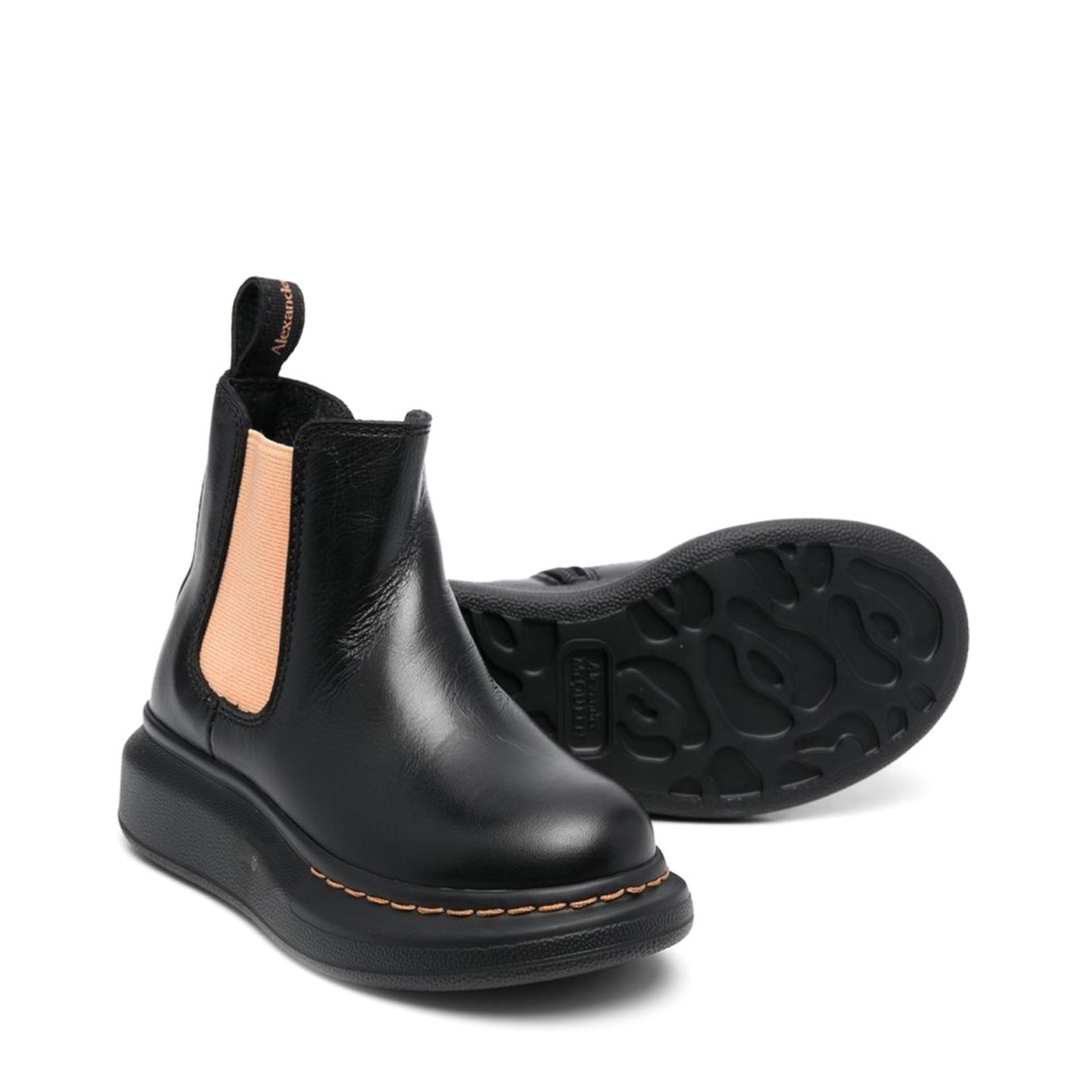 Ankle Boot with Contrasting Elastic on the Side