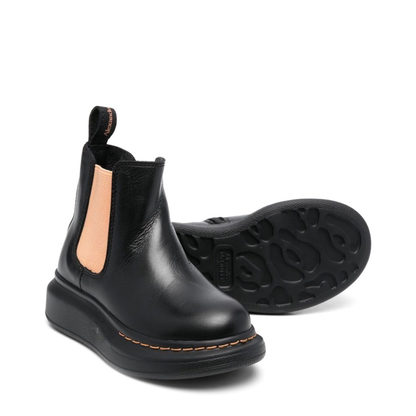 Ankle Boot with Contrasting Elastic on the Side