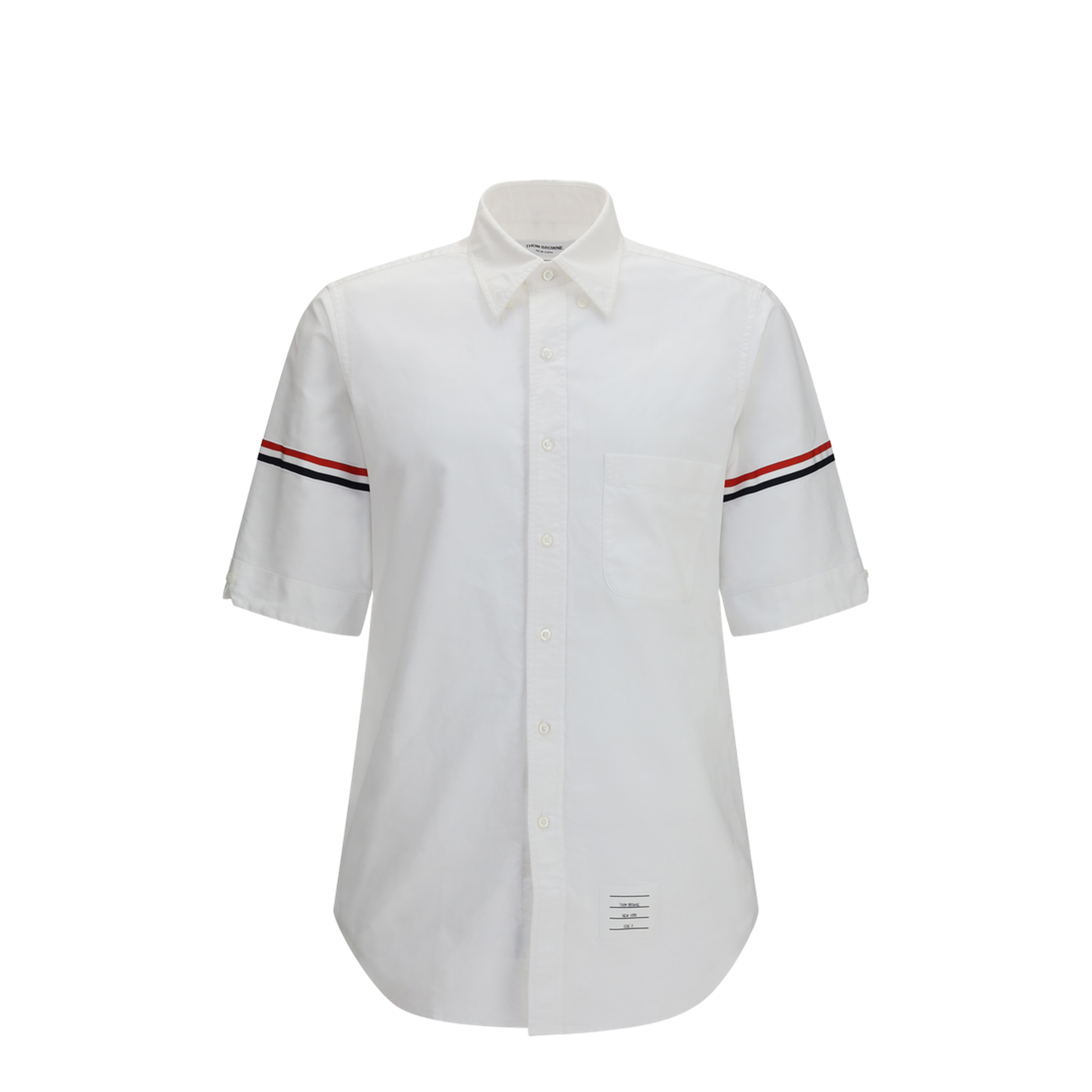 MAYFEYR - Thom Browne - Short-Sleeve Shirt With Contrast Stripes - MWS242AF0313