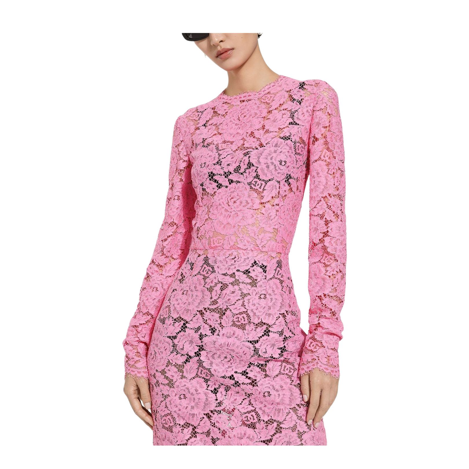 Light Pink Floral Lace Sheath Dress