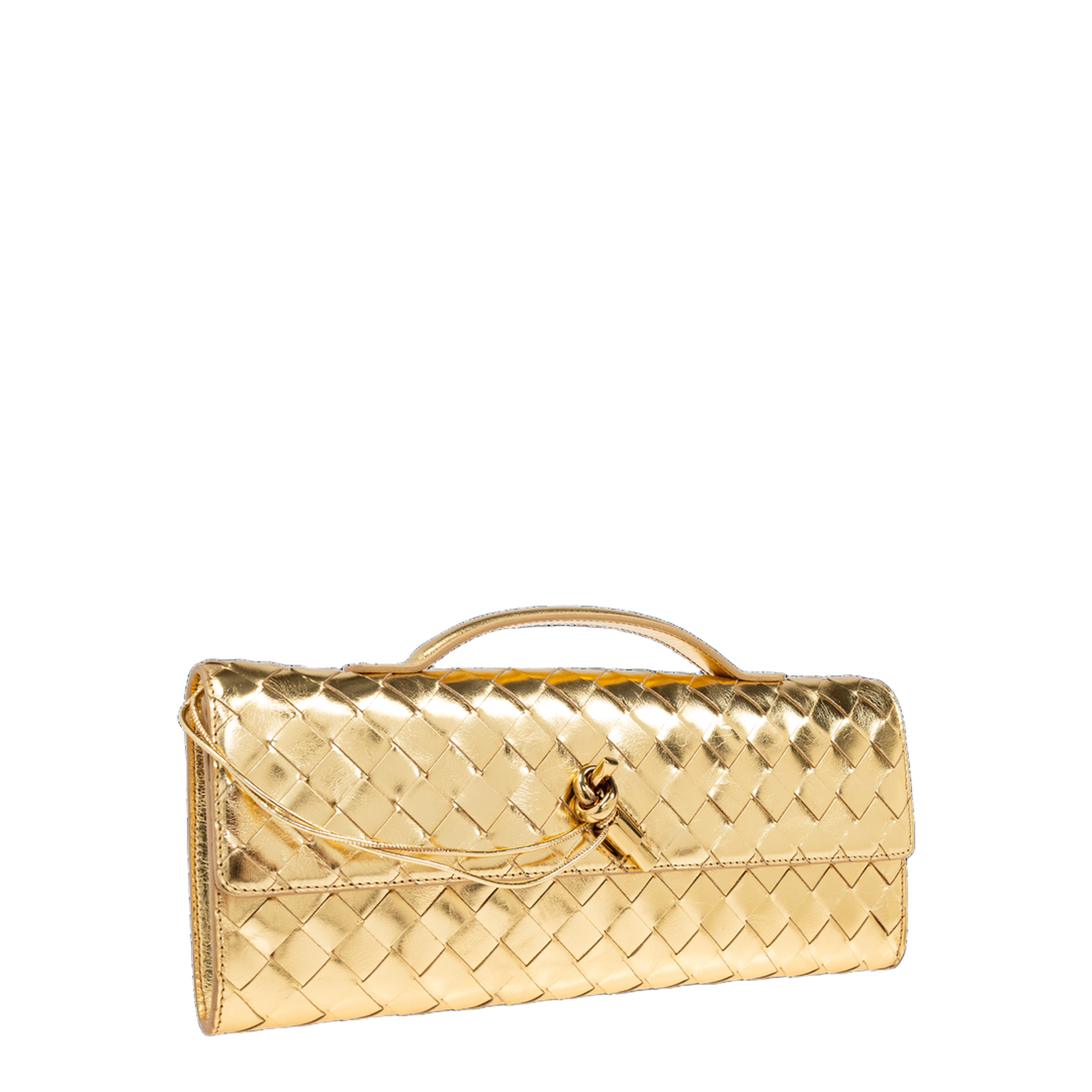 Andiamo Gold Leather Clutch