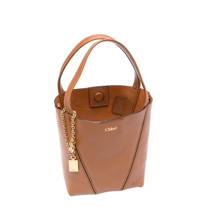 Small Spin Tote Bag in Grained Leather