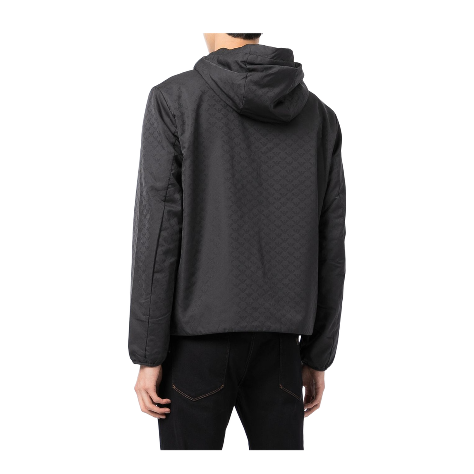 Dark Grey Zip-Up Hooded Jacket