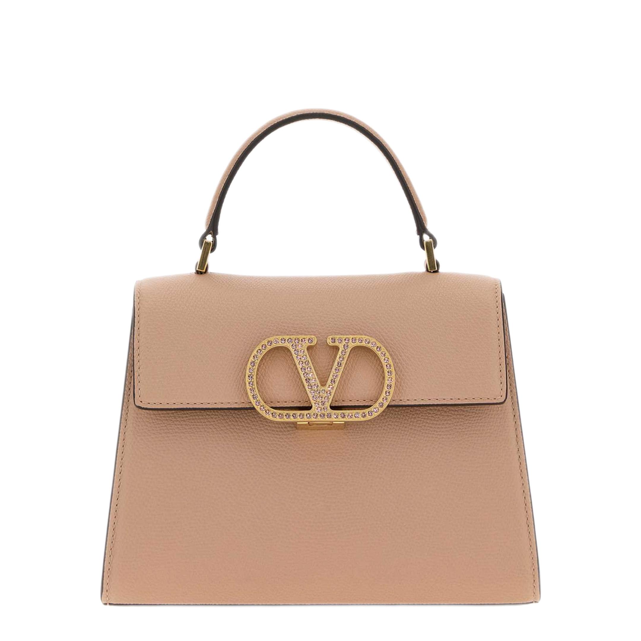 MAYFEYR - Valentino - Powder Pink Leather Small V-Sling Handbag - 9W2B0T85SITKFJ