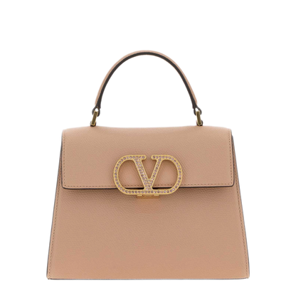 MAYFEYR - Valentino - Powder Pink Leather Small V-Sling Handbag - 9W2B0T85SITKFJ