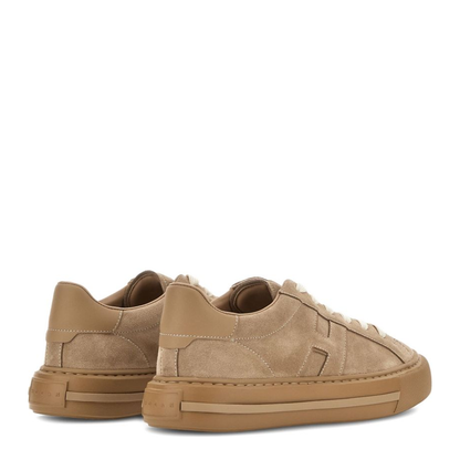 Beige Front Lace-Up Fastening Sneakers