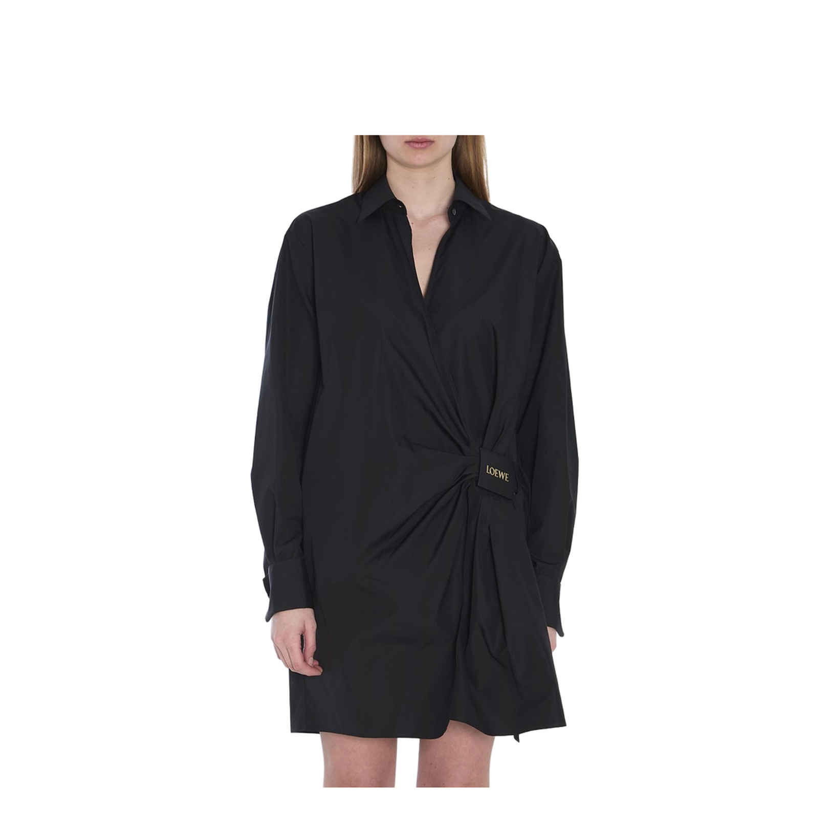 Shirt Dress in Cotton Black