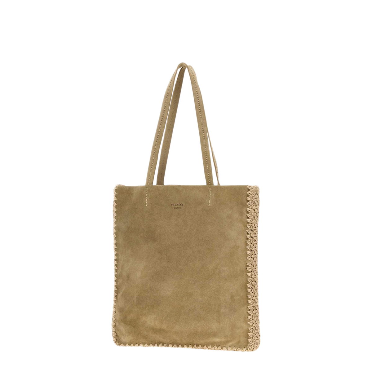 MAYFEYR - Prada - Khaki Suede Large Shopping Bag - 1BG6582FP1F0F24