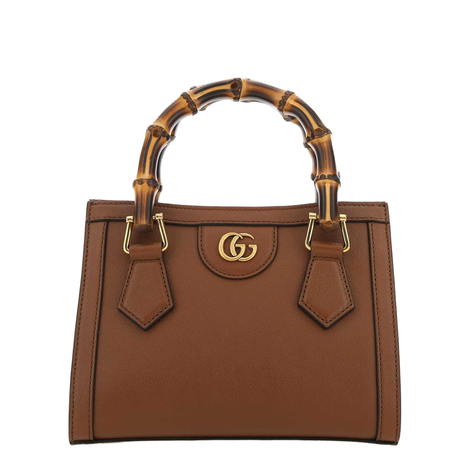Brown Leather Mini Diana Handbag