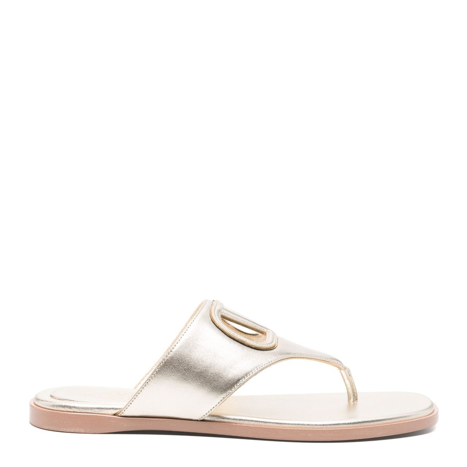 VLogo Cut-Out Leather Sandals