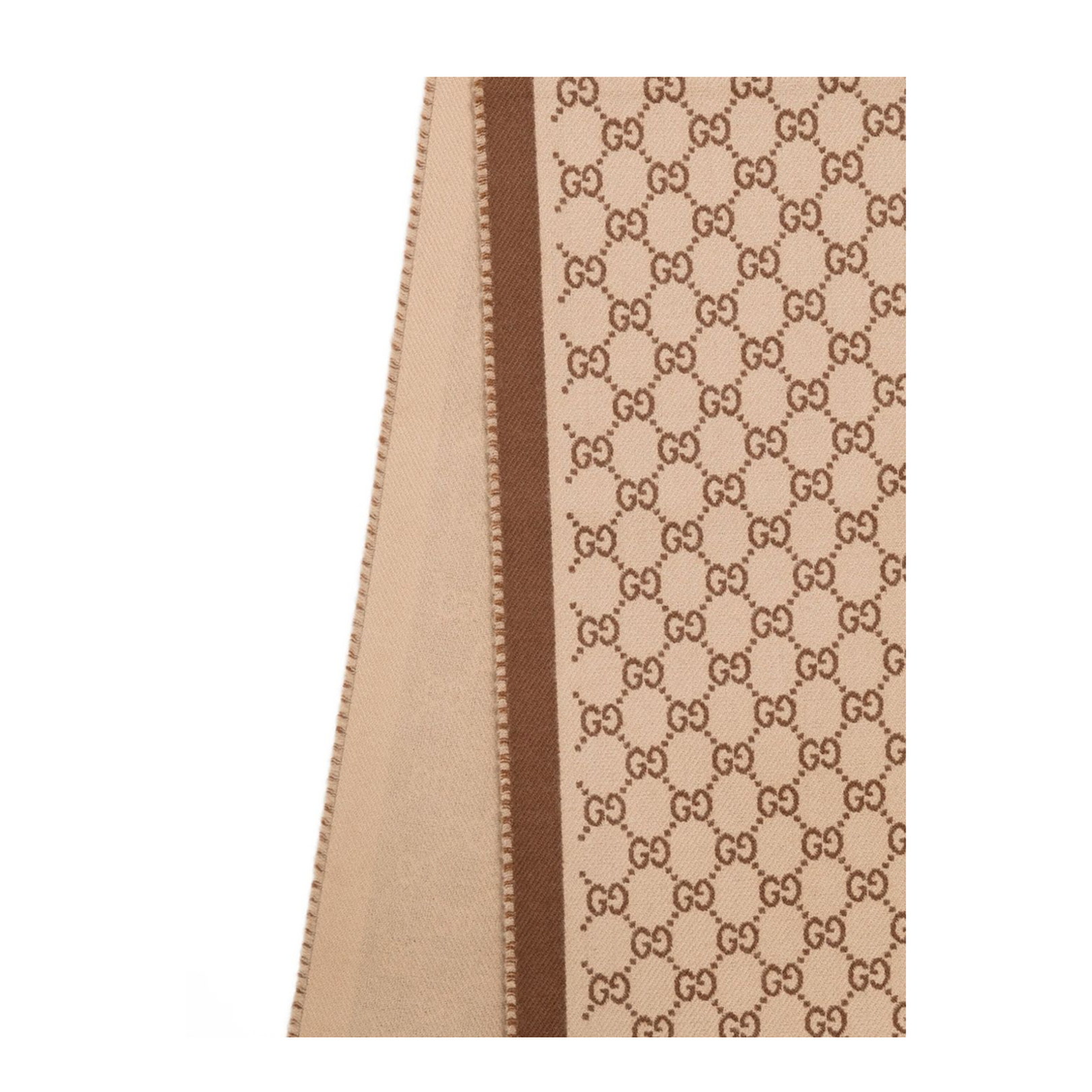Wool Scarf in Beige and Brown