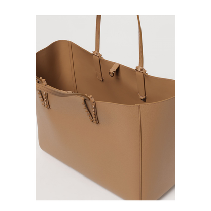 Cabata Large Tote Bag Soft Calf Leather and Spikes