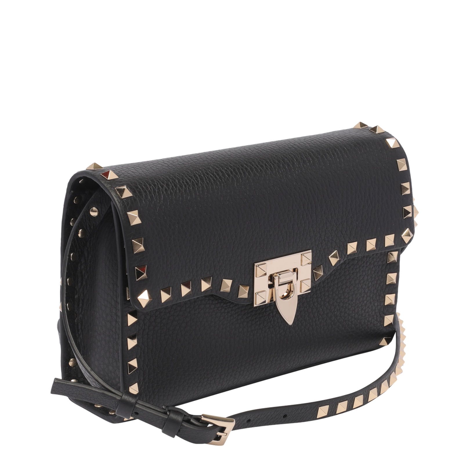 Black Small Rockstud Crossbody Bag