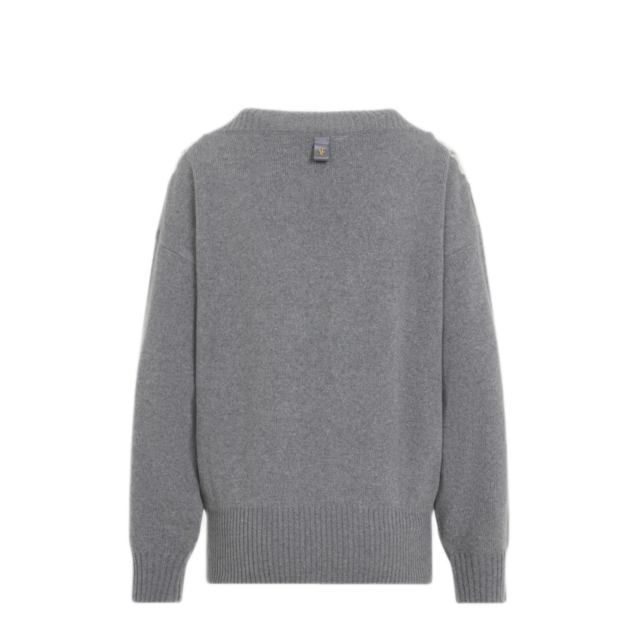 MAYFEYR - ALBERTA FERRETTI - Lace Trim V Neck Sweater - A091066010474