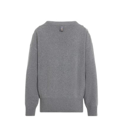 MAYFEYR - ALBERTA FERRETTI - Lace Trim V Neck Sweater - A091066010474