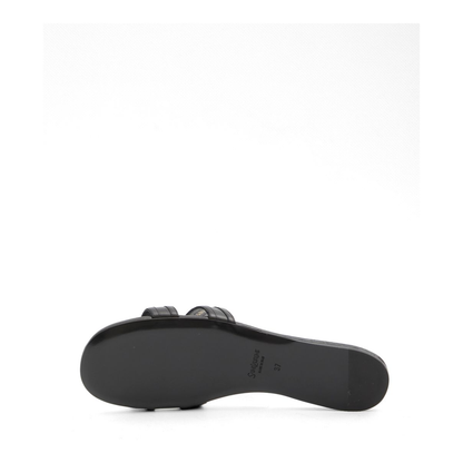 MABROUKA Slides in Smooth Leather in Black